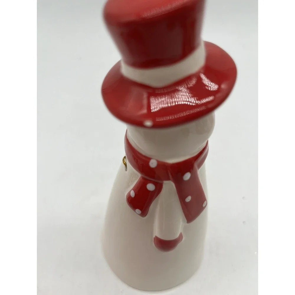 Ceramic Christmas Holiday Bell  Santa and Snowman Set Of 2